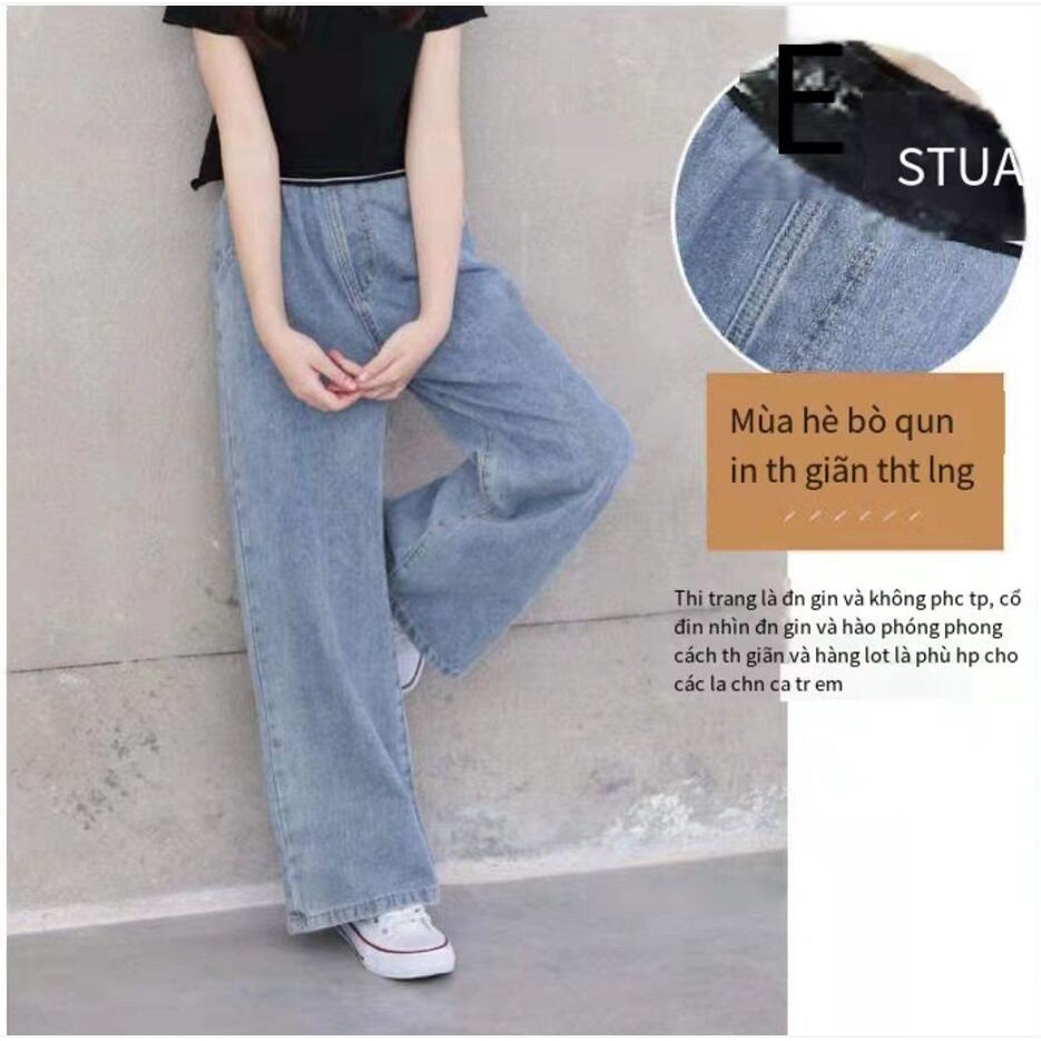 Quần Jean Ống Rộng Thời Trang Hàn Quốc Cho Bé Gái
