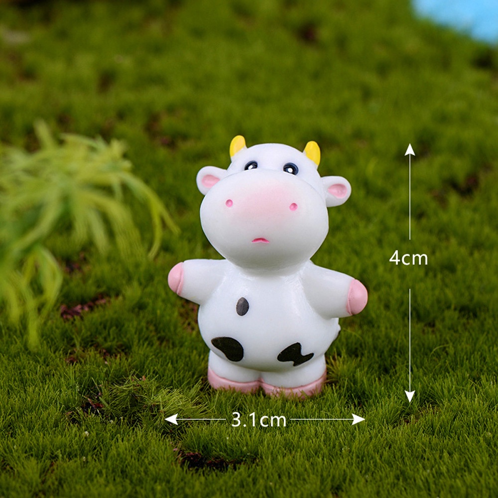 Mô hình trang trí hình bò sữa mini bằng nhựa resin sáng tạo trang trí tiểu cảnh / nhà cửa / văn phòng