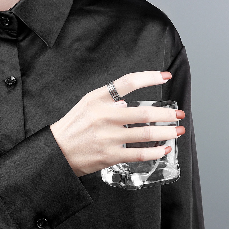 Nhẫn Hở Mạ Bạc Phong Cách Cổ Điển Thời Trang Sáng Tạo Có Thể Điều Chỉnh