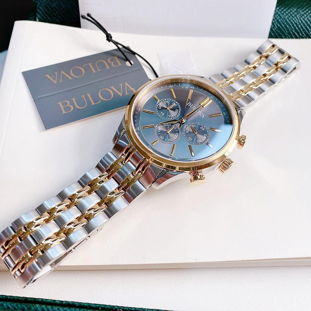 Đồng Hồ Nam BULOVA 98A215 Quartz Chronograph Chính Hãng Tặng Dây Da Cao Cấp