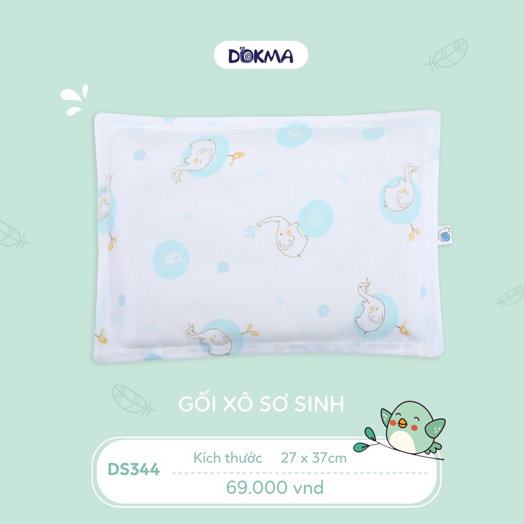 [QUÀ 20K]Gối Xô Sơ Sinh Dokma 100% Sợi Organic Cotton Thấm Hút Mồ Hôi Kích Thước 27x37cm,Tặng Vòng Dâu Trị Giá 20k.