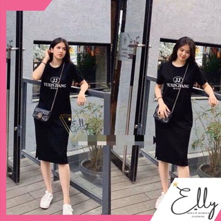 Váy suông in chữ JJ 3 màu chất cotton cá tính