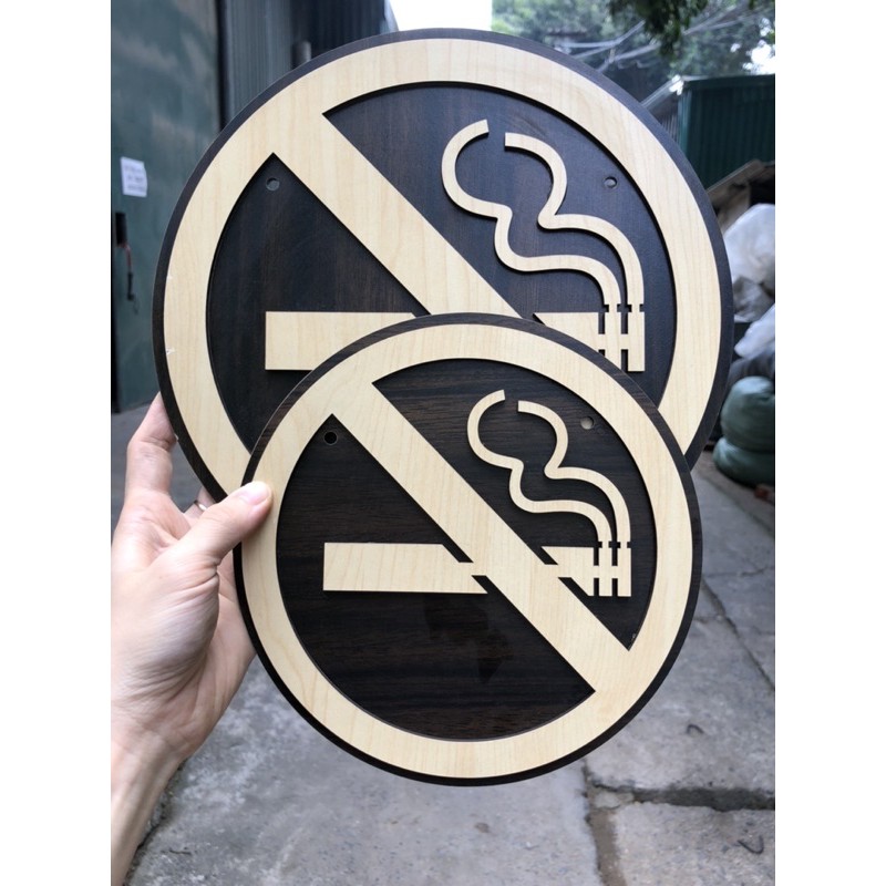 Bảng Gỗ Cấm Hút Thuốc - No Smoking