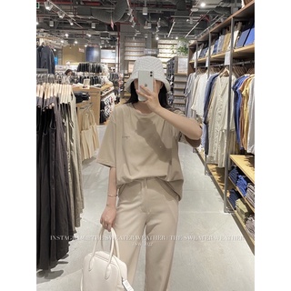 Áo thun tổ ong in chữ Again the.sweaterweather TSW (ảnh thật)