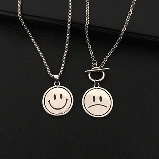 Dây Chuyền Mặt Hình Mặt Cười Bằng Thép Không Gỉ Độc Đáo