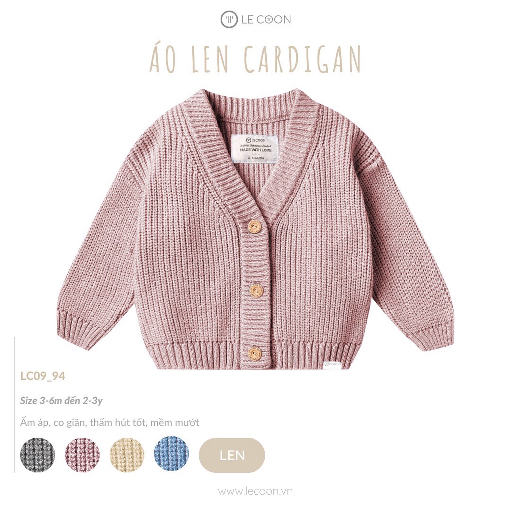 LE COON - Áo len Cardigan Lecoon cho bé từ 3 tháng - 2 tuổi LC0994