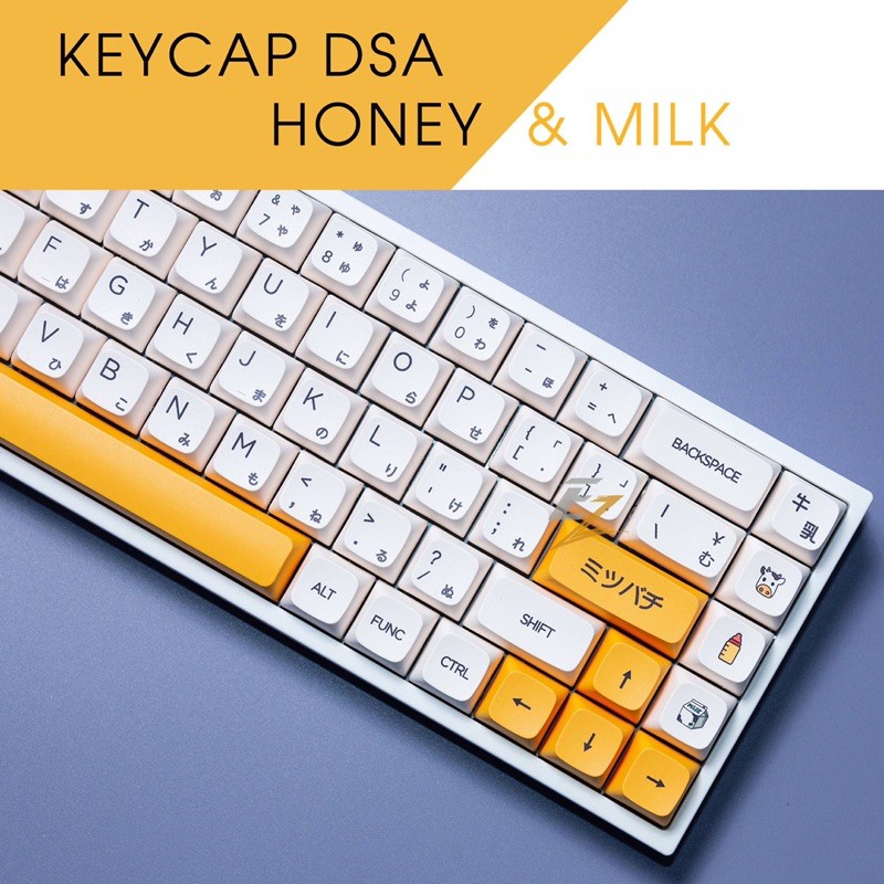 Set Keycap Thick Pbt XDA Honey &amp; Milk Bee cho bàn phím cơ