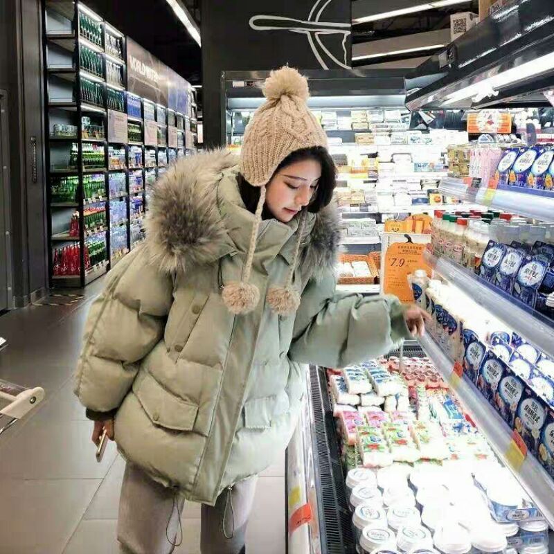 [ Order ] Áo khoác phao mũ lông oversize ( kèm ảnh thật sau )