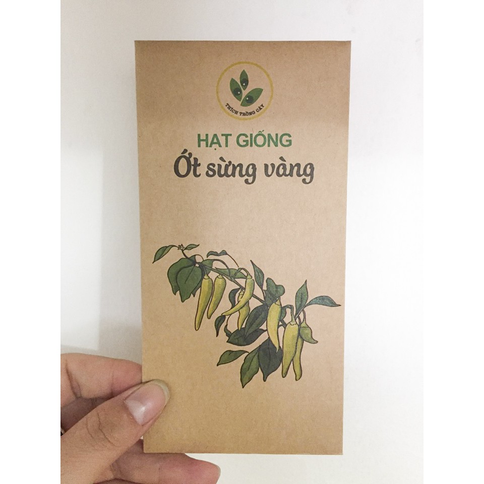 Hạt giống Ớt sừng vàng chuẩn giống, siêu trái, dễ trồng