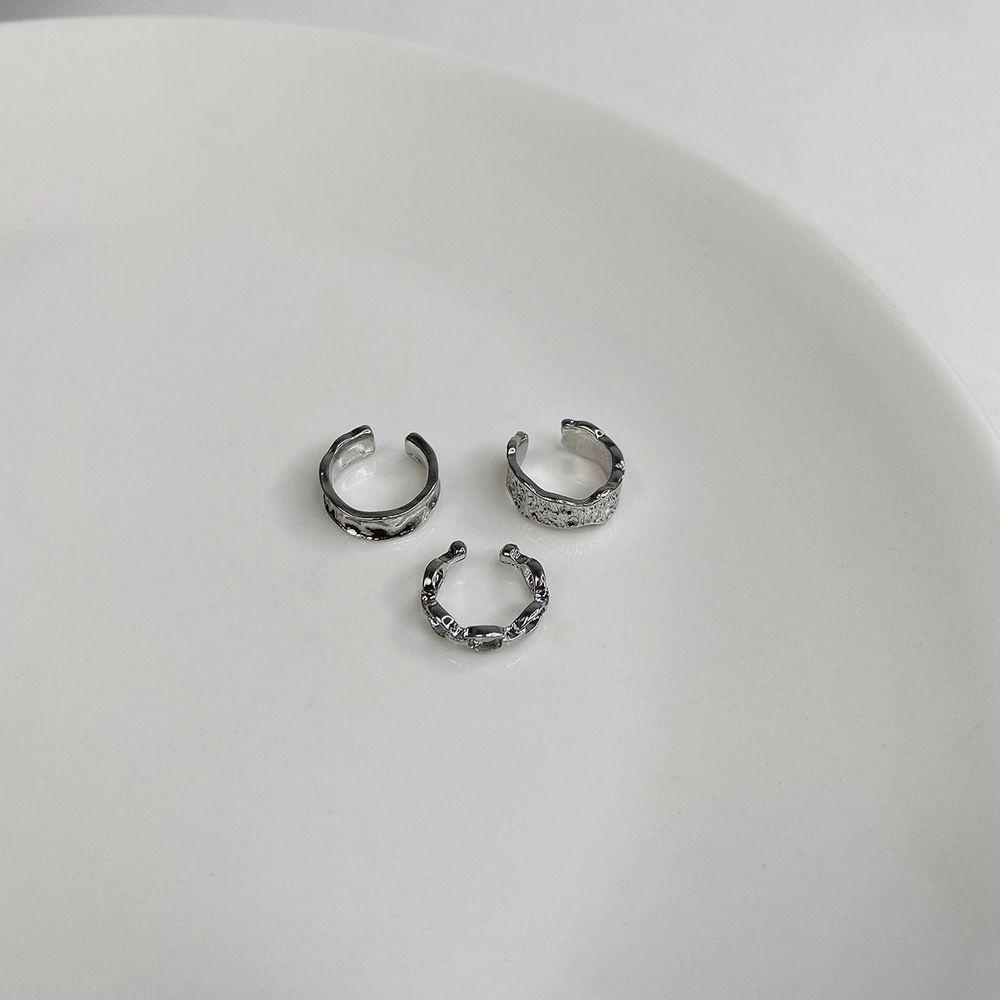 Bộ 3 Khuyên Tai Kẹp Vành Tai Không Cần Xỏ Lỗ Phong Cách Punk Tối Giản Dành Cho Bạn Nữ