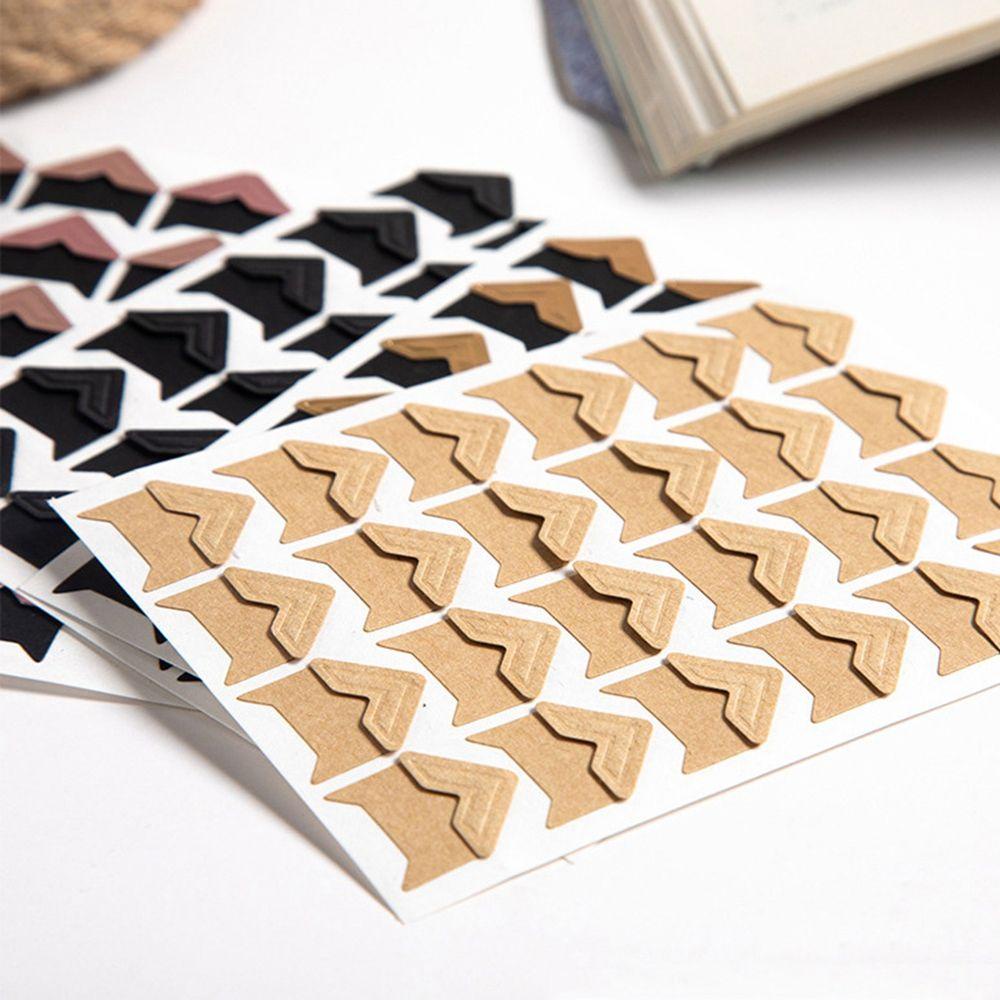 Sticker Giấy Kraft Dán Góc Phong Cách Retro 14 Màu Để Trang Trí Sổ Tay