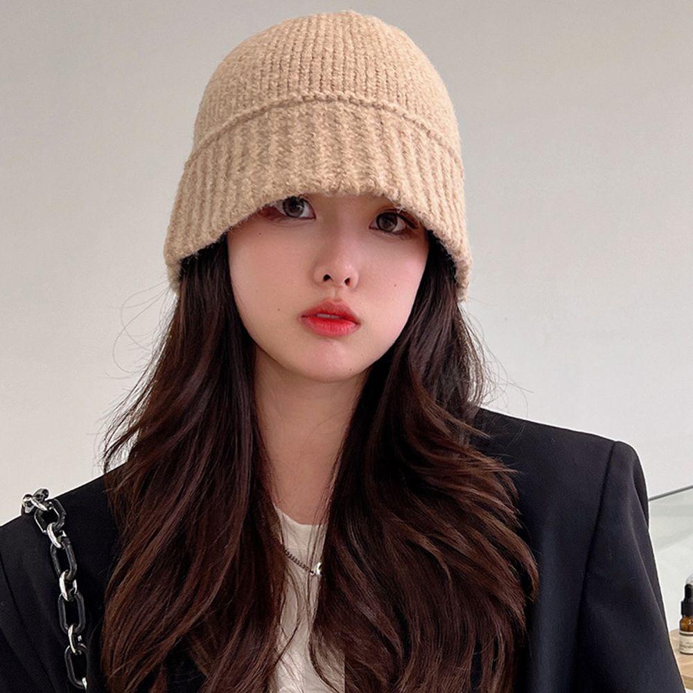 Mũ Len Cotton Dệt Kim Thời Trang Thu Đông Dành Cho Nữ
