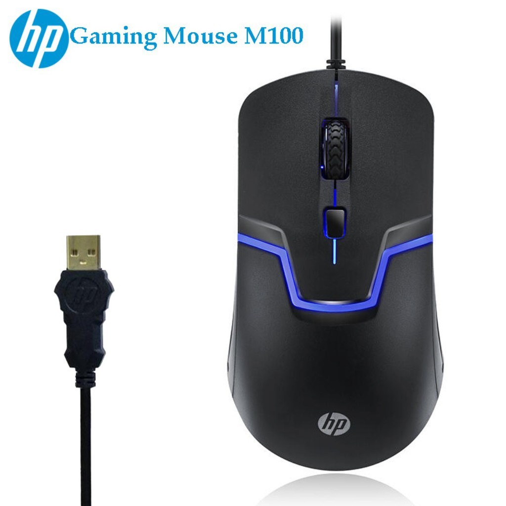 Chuột game HP M100 led nhiều màu rất đầm tay (Đen)