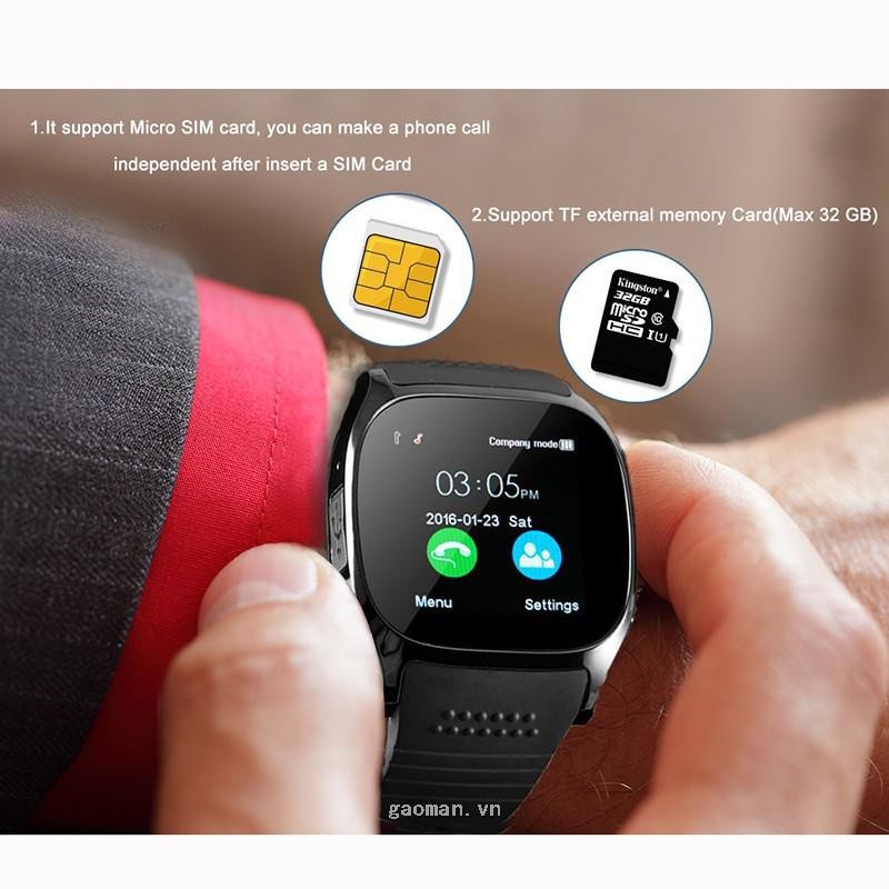 Đồng Hồ Thông Minh T8 BT3.0 Hỗ Trợ Thẻ SIM Và Camera Cho Android