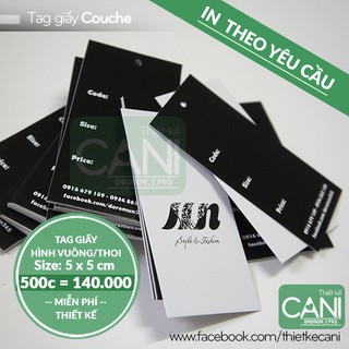 500c In theo yêu cầu Tag giấy treo quần áo - Tem quần áo