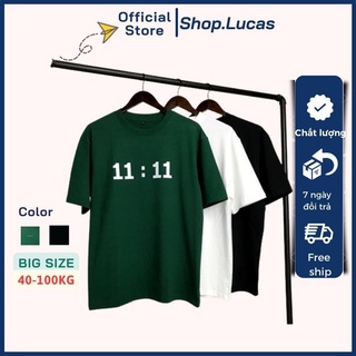 Áo Thun 11:11 Xanh Lá Nam Nữ Unisex Áo Phông vải cotton bigsize XXL 2XL shop.lucas