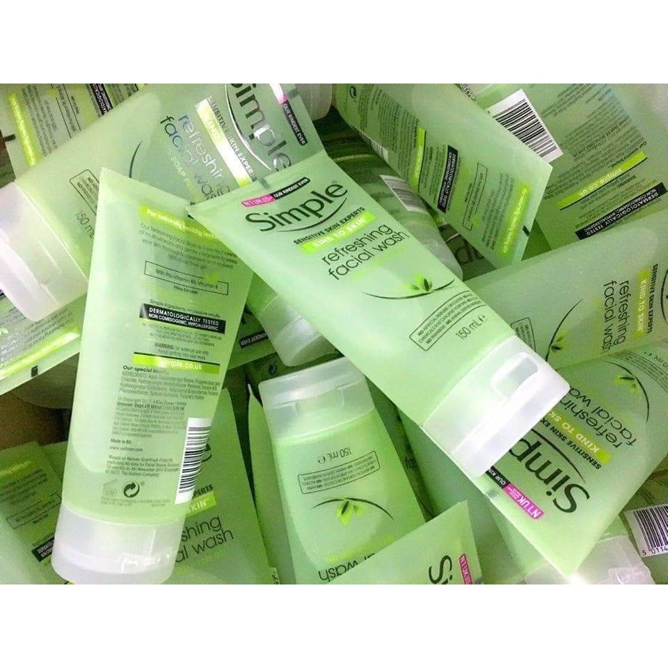 Sữa Rửa Mặt Dạng Gel Simple Kind To Skin Refreshing Facial Wash Gel