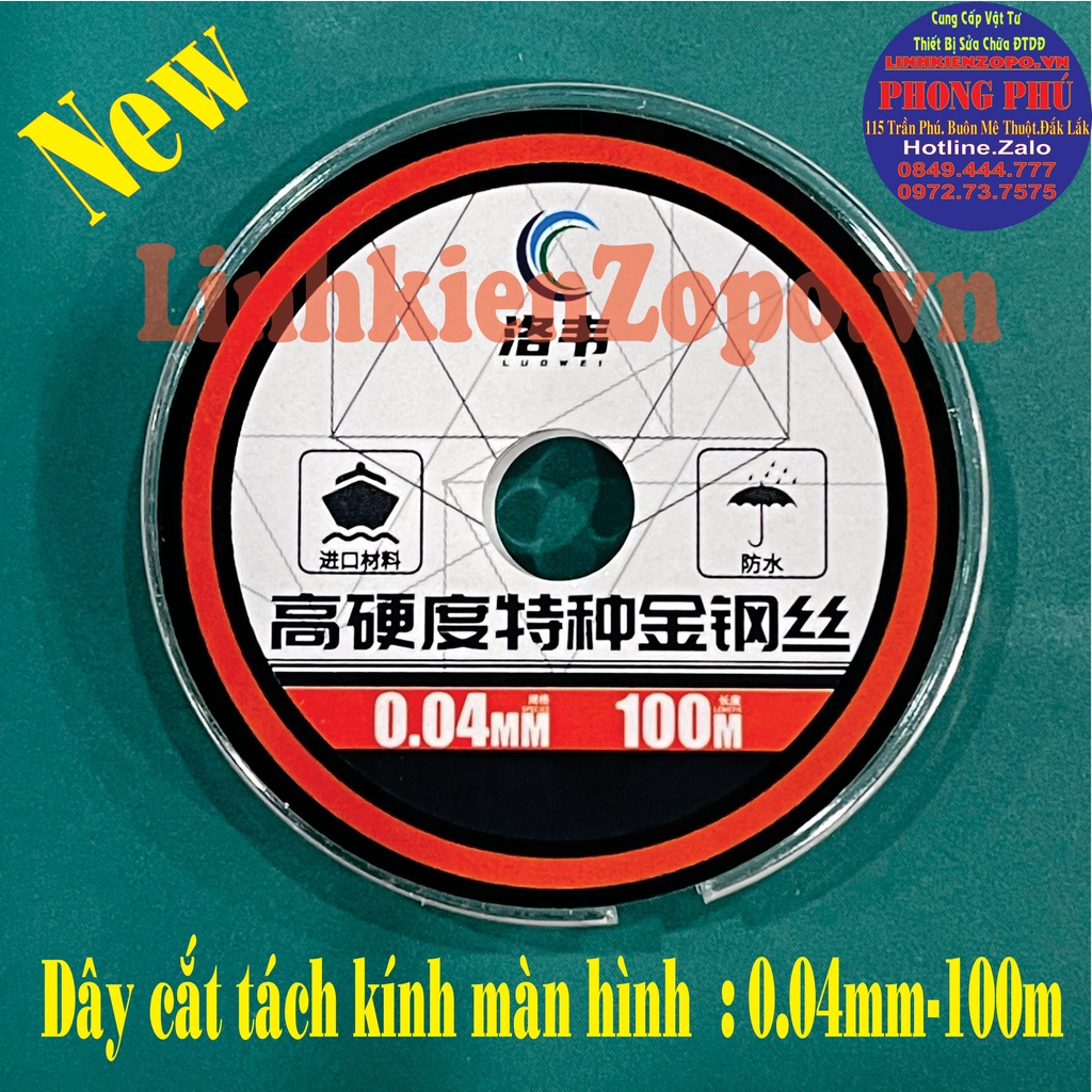 Dây Cắt Tách Kính 0.04mm-100m/0.05mm-100m/0.06mm-100m/0.08mm-100m/0.028mm-100m