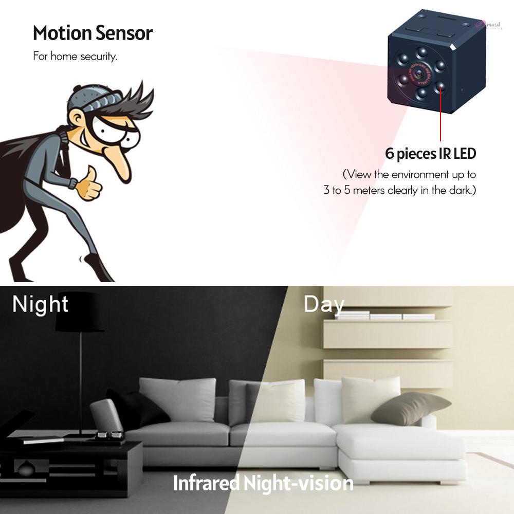 Camera hành trình mini HD 1080P với khe cắm thẻ TF cảm biến chuyển động hồng ngoại không dây kèm phụ kiện cho nhà ở
 | BigBuy360 - bigbuy360.vn
