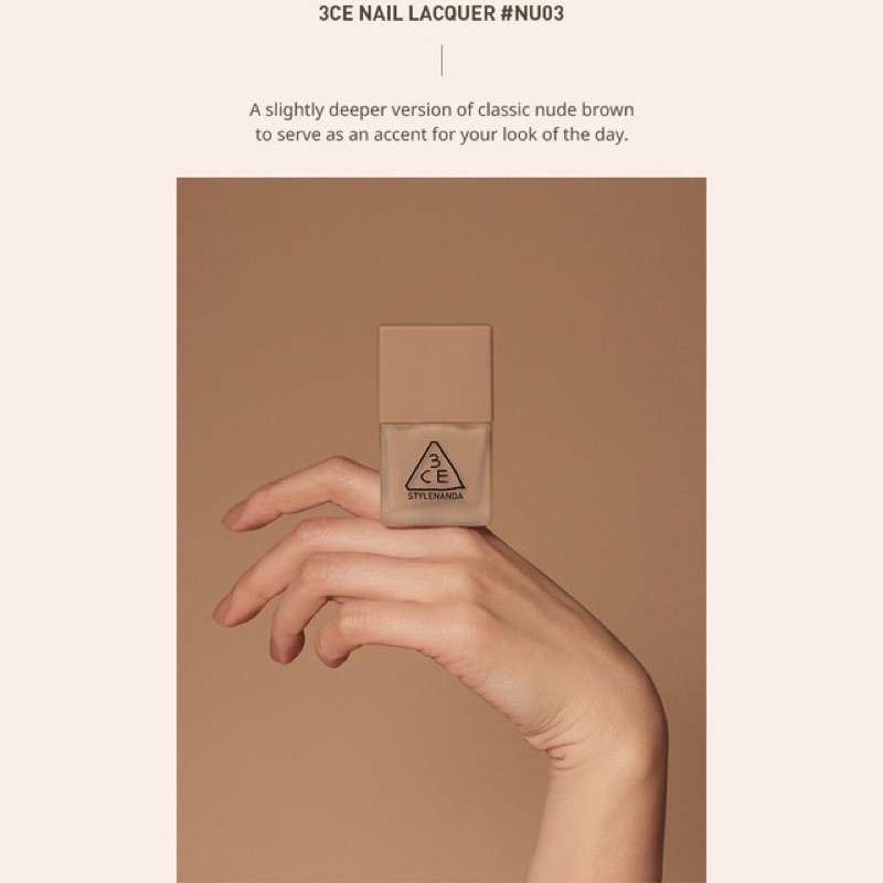 3CE - Nude Nail Lacquer #NU01, #NU02, #NU03 | sơn móng tay màu nude