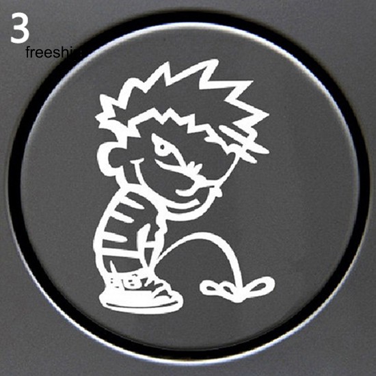 Decal Dán Nắp Bình Xăng Xe Hơi Hình Cậu Bé Pei Vui Nhộn