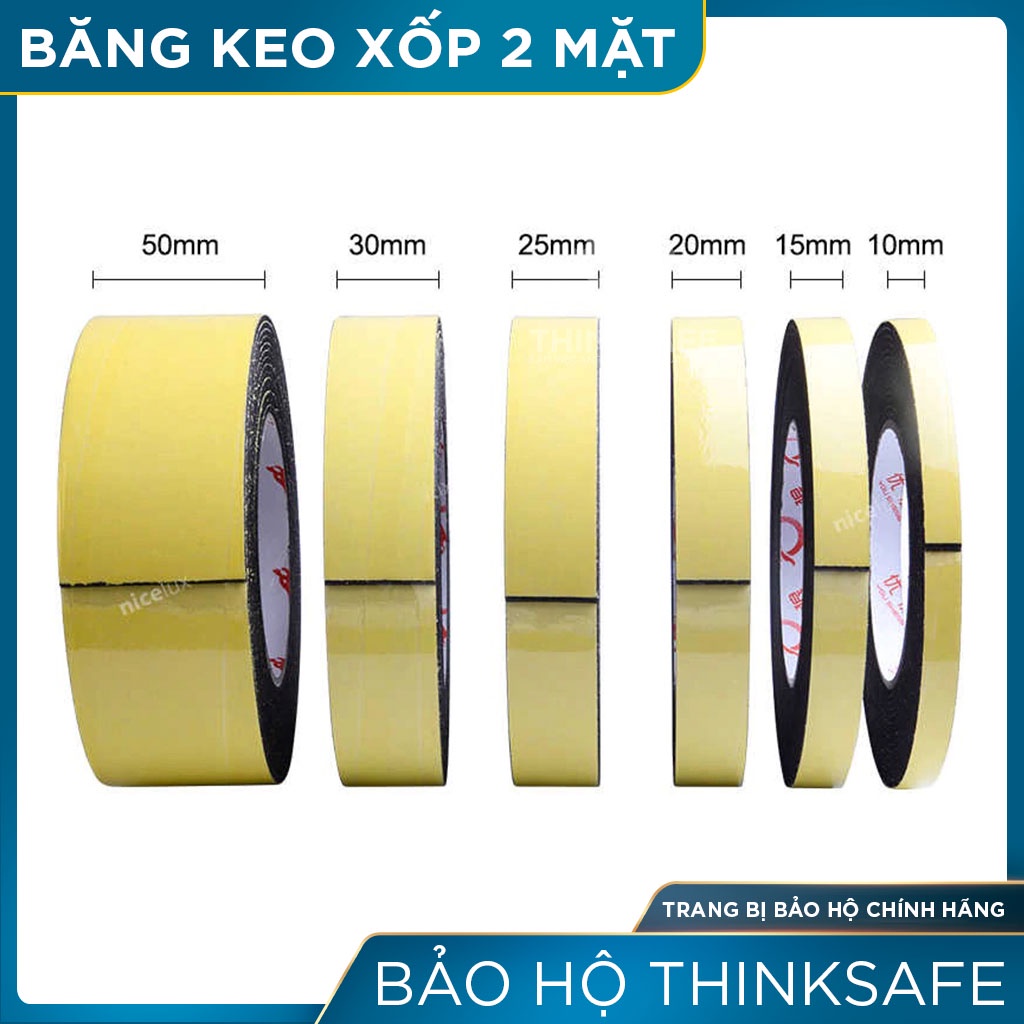 Băng keo xốp 2 mặt siêu dính Thinksafe, keo dính dán được trên nhiều bề mặt, tường gạch, nhựa, sắt, giá rẻ, rất tốt