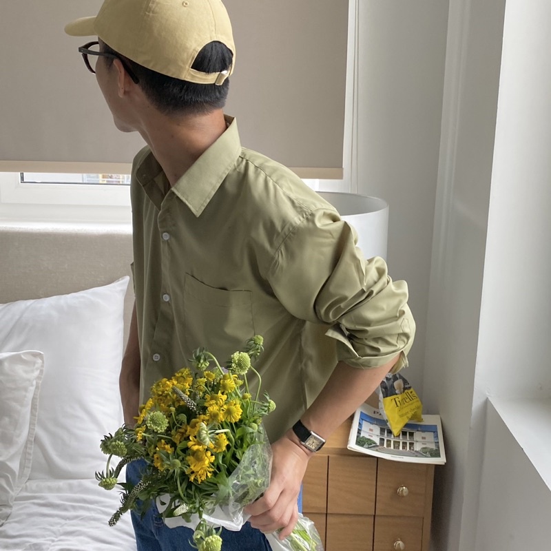 ÁO SƠ MI NAM - HEE BY OHI - Màu Trà Xanh Matcha Cotton Chống Nhăn