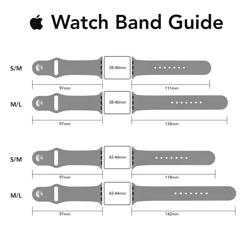 Dây Apple Watch silicon Sport Bands cao cấp nhiều màu size 38/40mm và 42/44mm