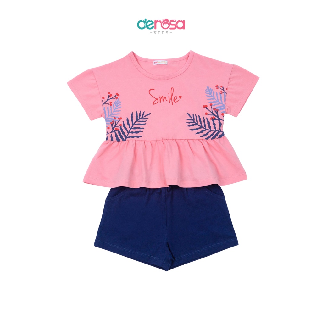 Bộ quần áo cho bé gái DEROSA KIDS chất liệu cotton | 3 - 8 tuổi | 014-018