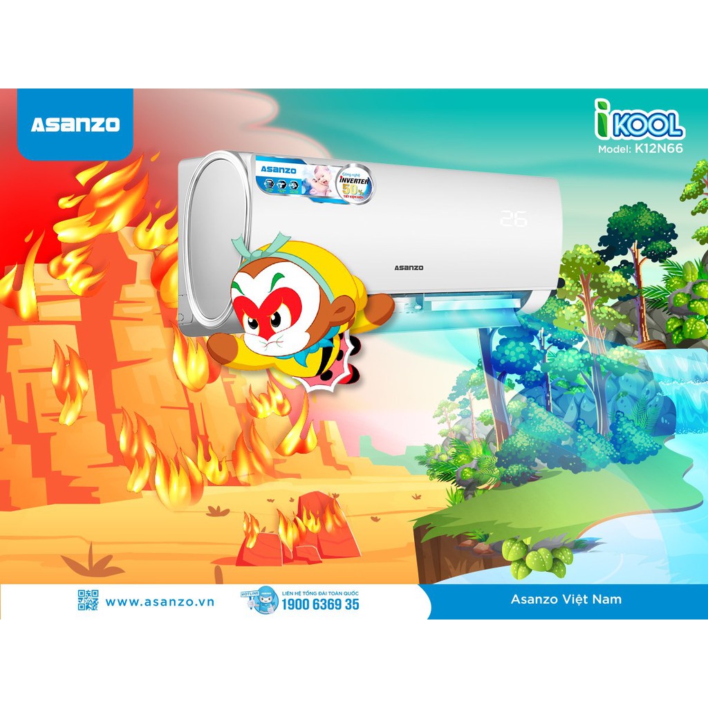 Điều hòa máy lạnh Asanzo thường 1 chiều S09 9000BTU - S12 12000BTU - S18 18000BTU - S28 28000BTU