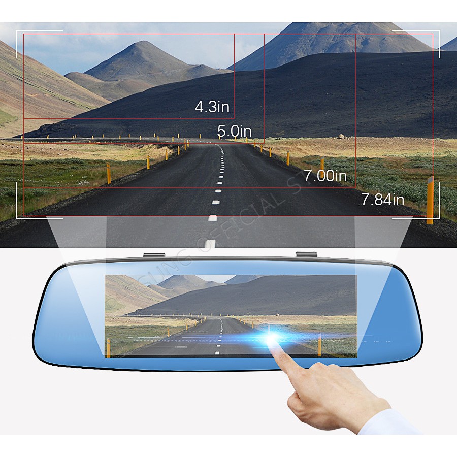 Camera hành trình Phisung E06 - 4G, 7,84 inch, FHD 1080P