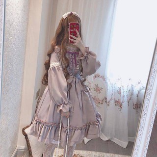 Váy lolita thời trang phối ren mềm mại xinh xắn