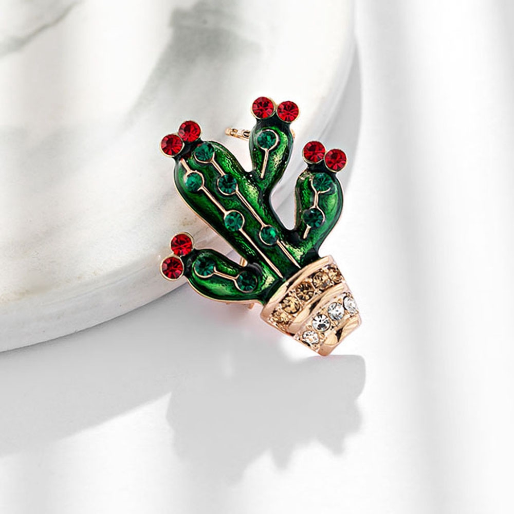 FORBETTER Leaf Flower|Sweater Pin Cactus Style Scarf Clip Brooch Pin