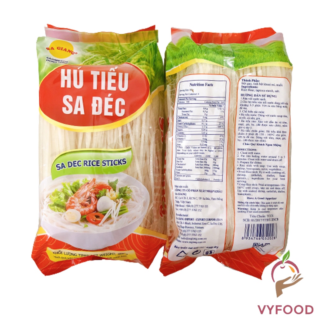 Hủ tiếu Sa Đéc Sa Giang túi 400g dai, ngon, làm hủ tiếu xào chính gốc Sa Đéc