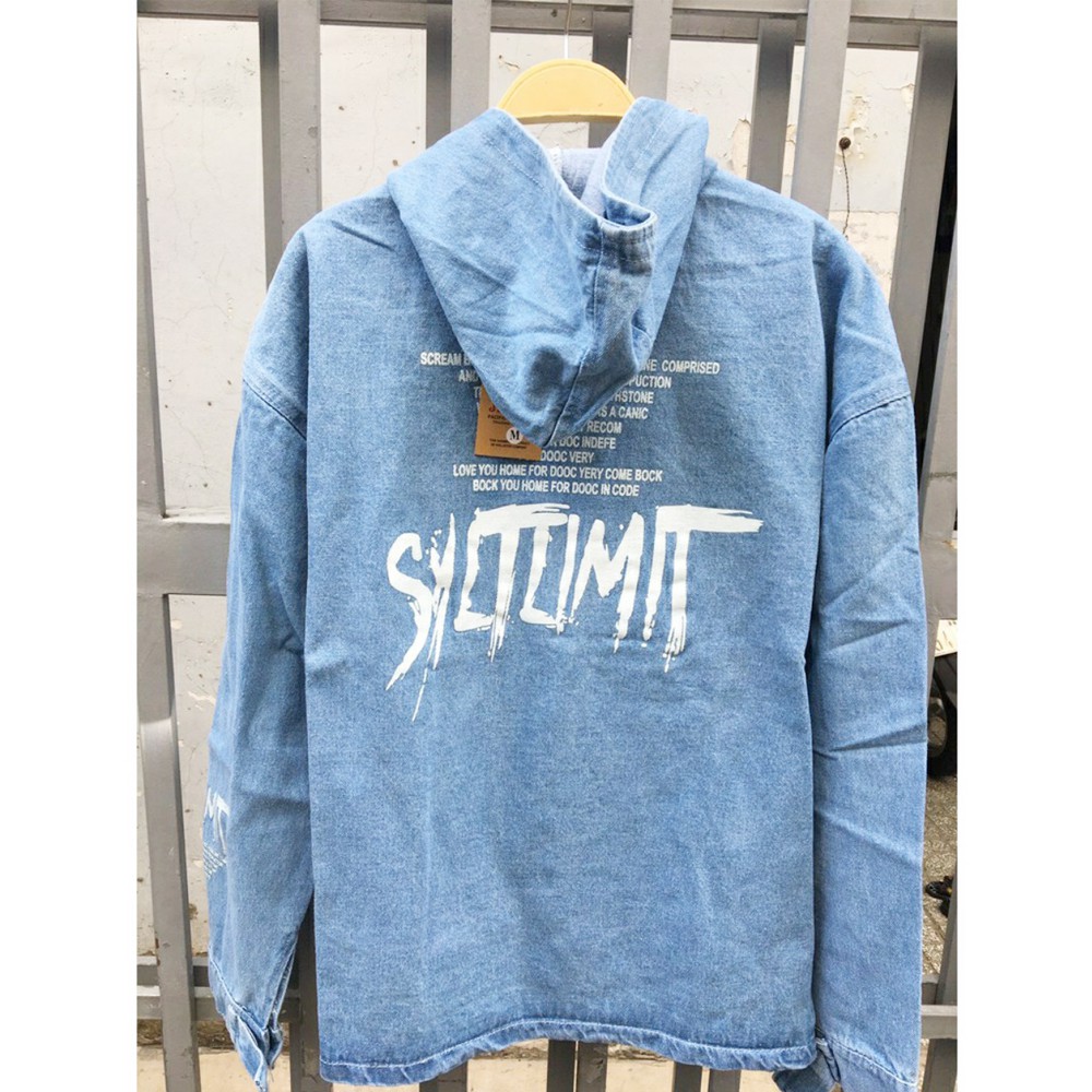 Áo khoác jean unisex nam nữ dây kéo in chữ SAIGONJEAN AKN001 - Áo khoác bò nam nữ ulzzang | BigBuy360 - bigbuy360.vn