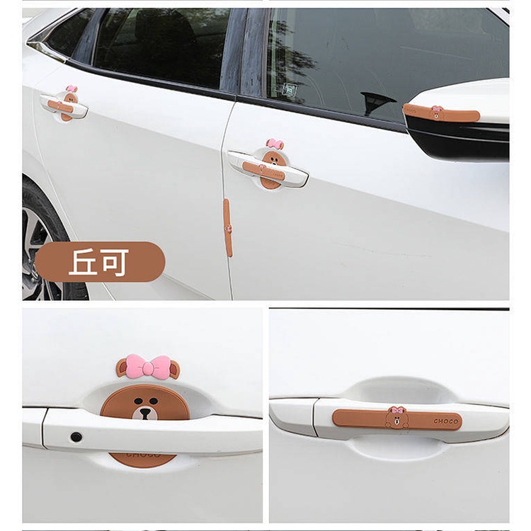 Miếng Dán Tay Nắm Cửa Xe Hơi Chống Trầy Xước Chống Va Chạm Họa Tiết Hoạt Hình Dễ Thương