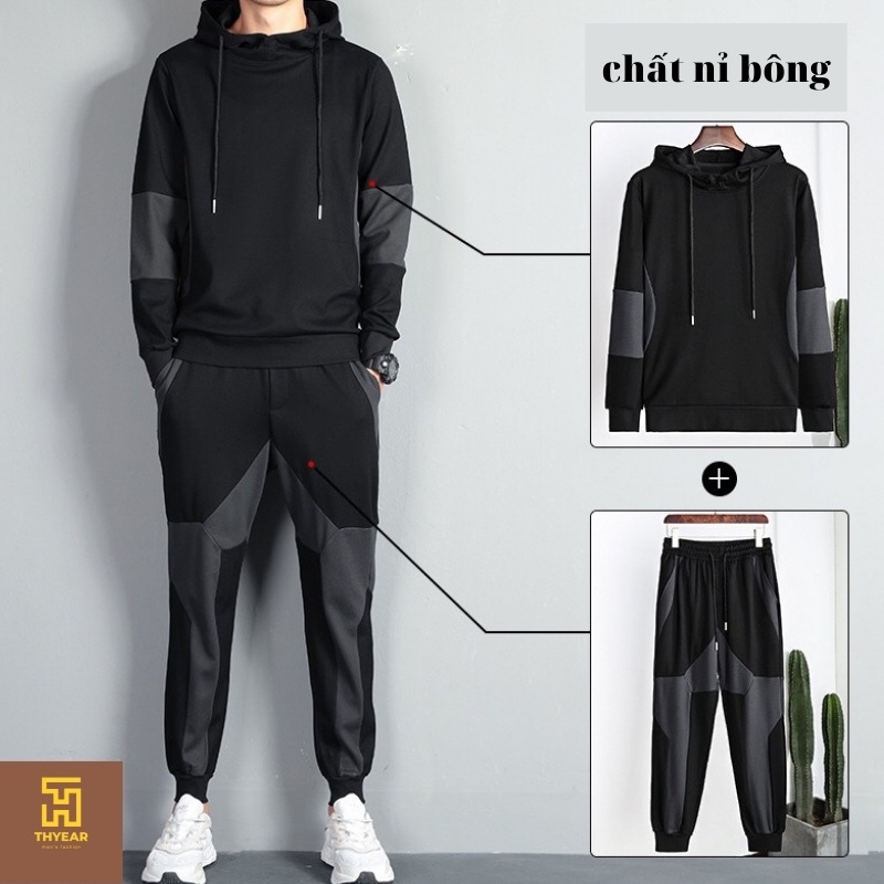 Bộ nỉ nam thể thao, bộ thu đông nam , chất nỉ bông cực ấm, from dáng chuẩn đẹp, bao chất toàn quốc...