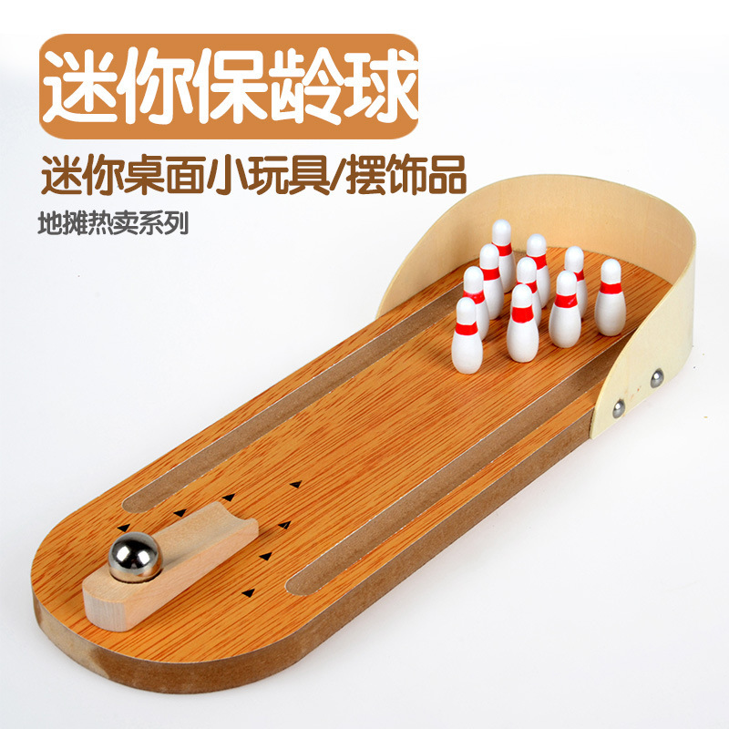 Bộ Đồ Chơi Bowling Mini Bằng Gỗ Để Bàn Thú Vị Cho Bé