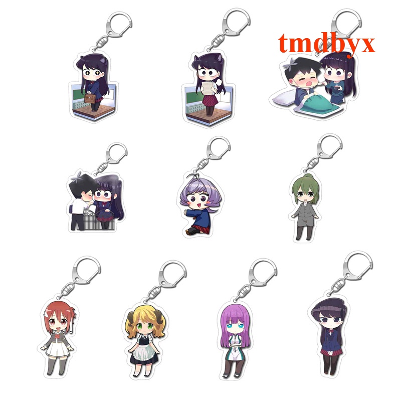 Tmdbyx Móc Khóa Acrylic Hai Mặt Họa Tiết Hoạt Hình Komi Can 'T Communicate Cho Xe Hơi