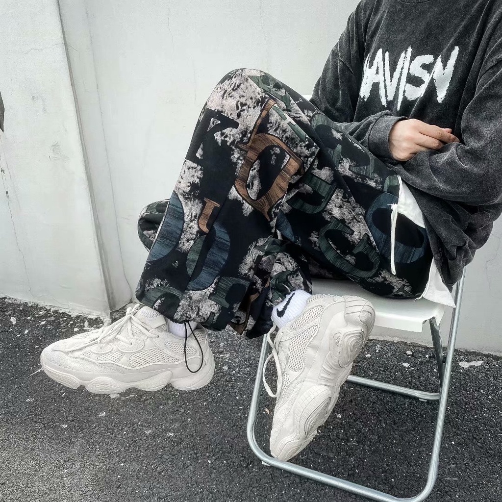 Quần dài ống đứng nhuộm loang màu thời trang hip hop sành điệu cho nam