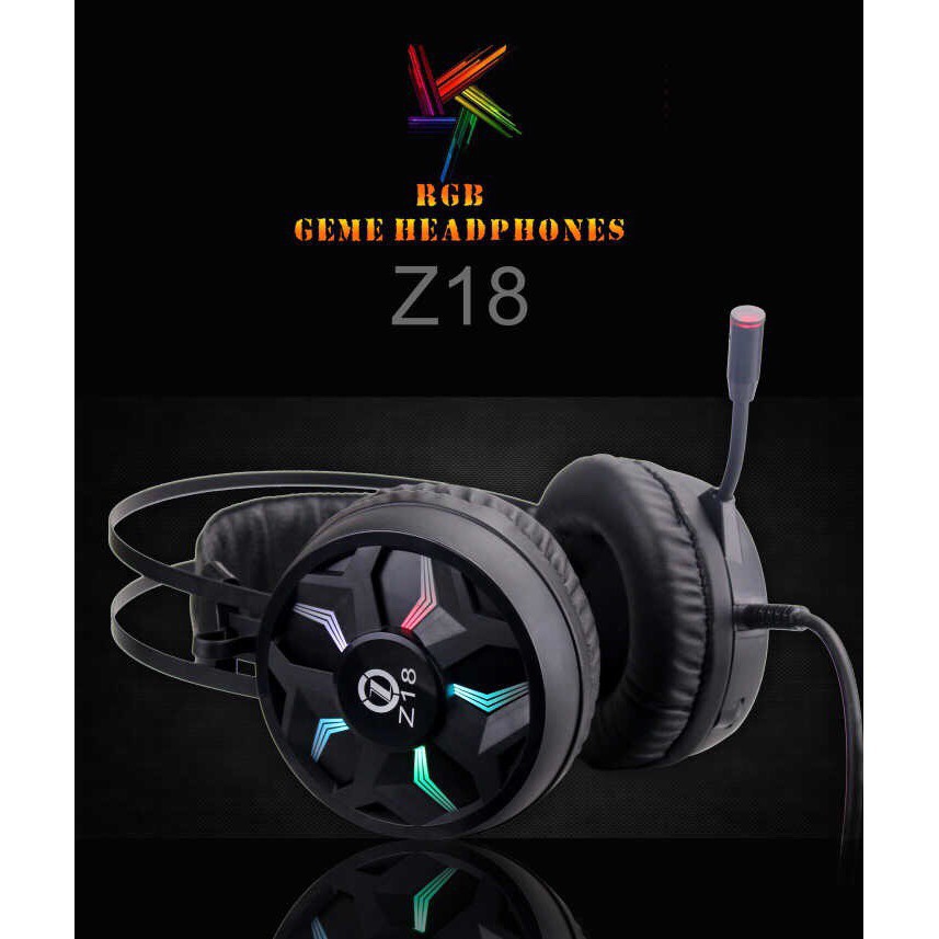 Tai Nghe Gaming chụp tai có mic Z18 led RGB jack cắm 3.5+usb