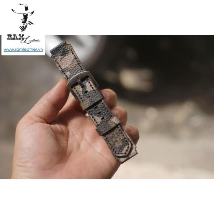 DÂY ĐỒNG HỒ DA BÒ RẰN RI QUÂN ĐỘI CHO CASIO AE 1200 WHD / SEIKO 5/ ORIENT SK - CHÍNH HÃNG RAM LEATHER . *