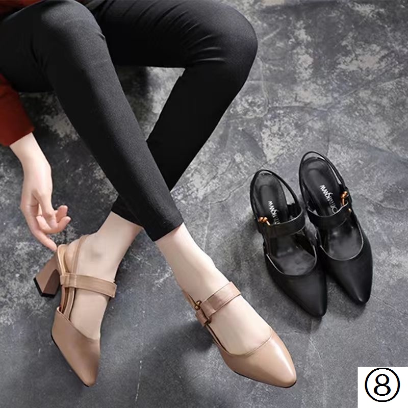 Giày Cao Gót Da Thật Mũi Nhọn Thời Trang Xuân Hè 2022 Cho Nữ