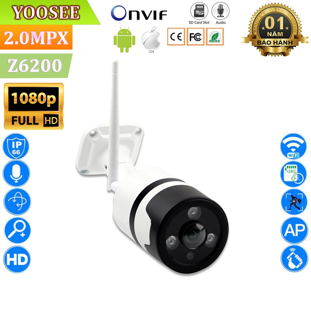 Camera Wifi Giám Sát Không Dây Ngoài Trời Z6200 - Chống Nước - Full HD 1080P