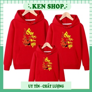 Áo nỉ thu đông chúc mừng năm mới có mũ