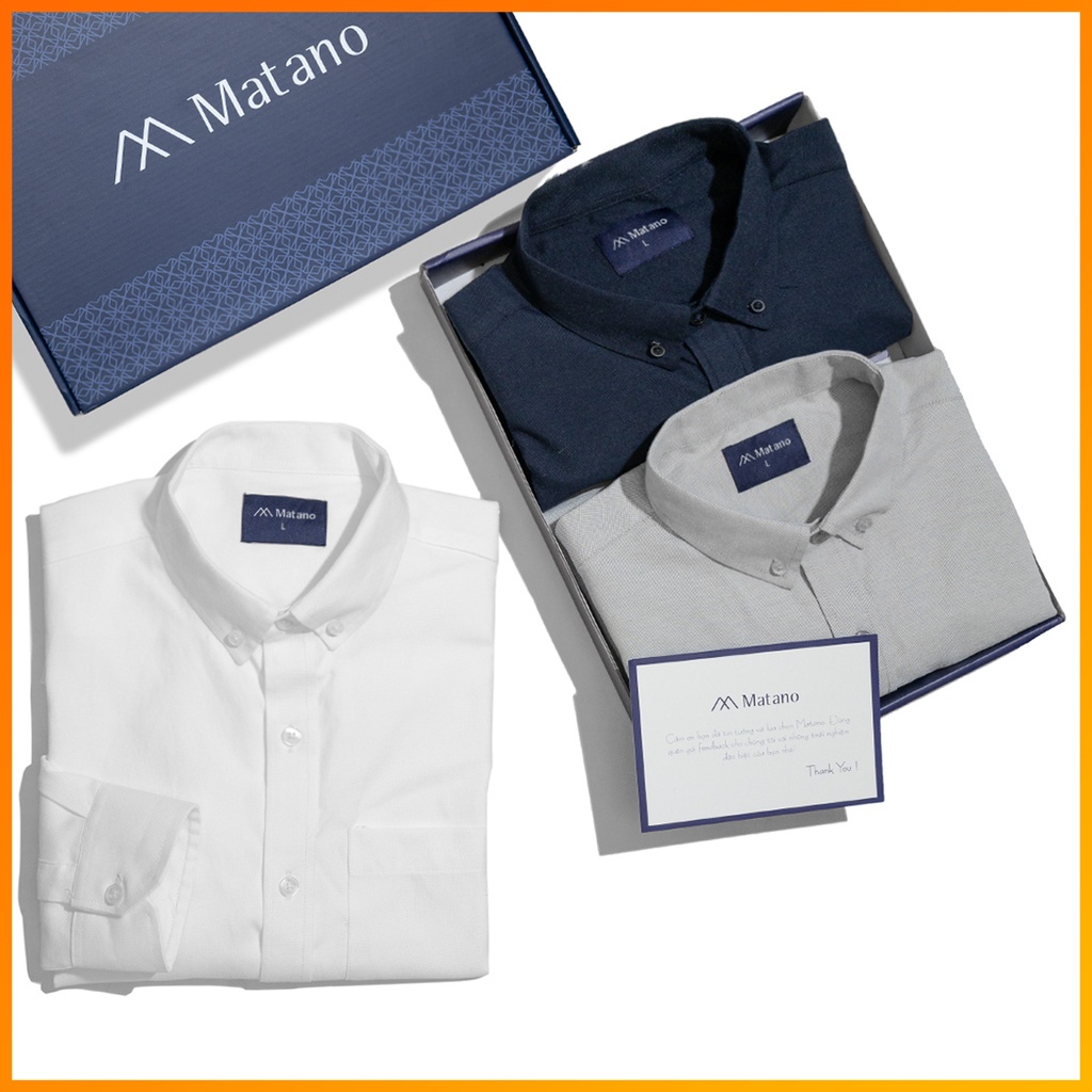 Áo sơ mi nam trơn đẹp MATANO tay dài form suông regular, vải oxford 100% cotton cao cấp thoáng mát 072 !