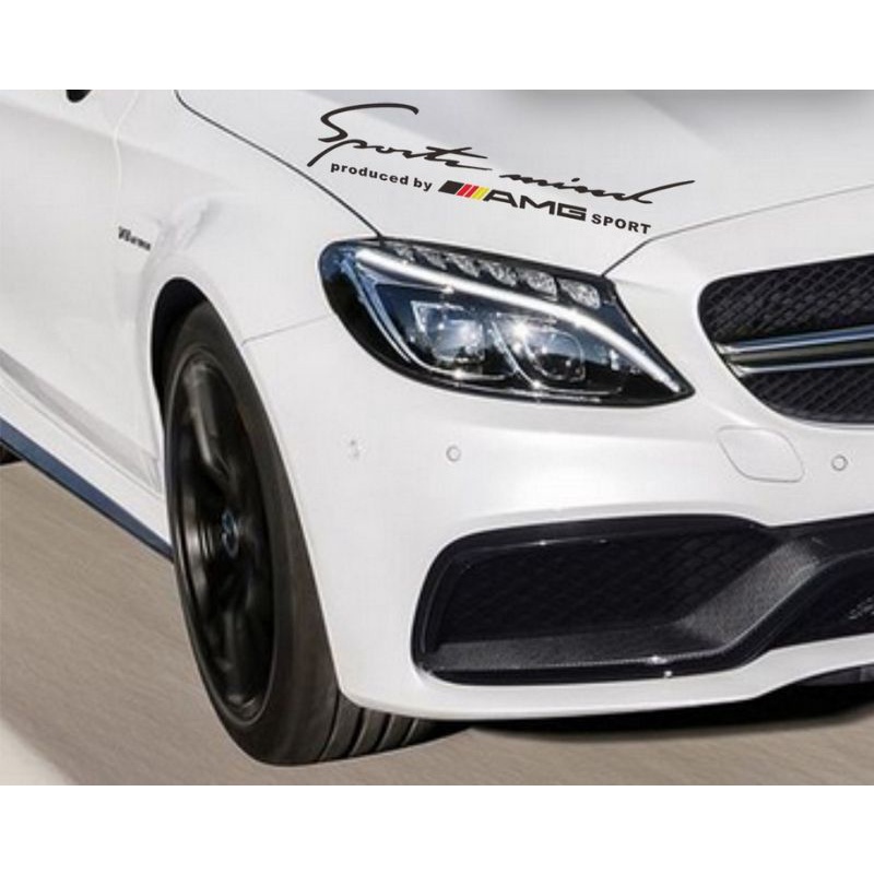 Tem decal sportmind AMG dán nắp capo xe hơi ô tô đẳng cấp