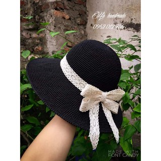 mũ vành rộng đi chơi đi biển cho mẹ và bé, mũ hanmade