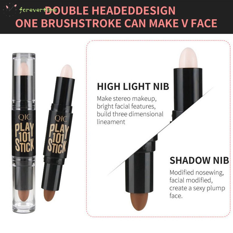 #Trang điểm# Dual Ended Corrector Contour Stick Highlighter Pen 3D Face Makeup Concealer Contouring Cosmetic