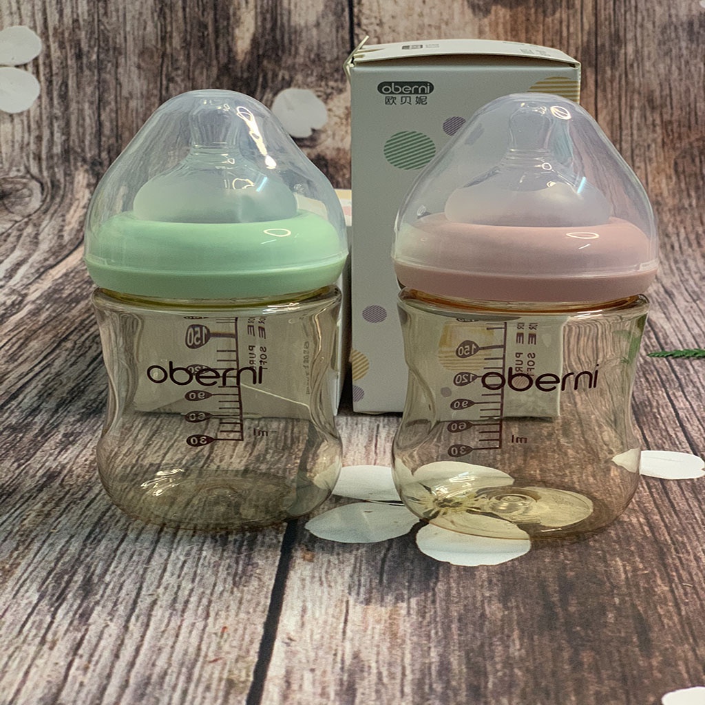 Bình Sữa,Bình Sữa Sơ Sinh Oberni Cho Bé, Dung Tích 180ml Chất Liệu PPSU Cao Cấp